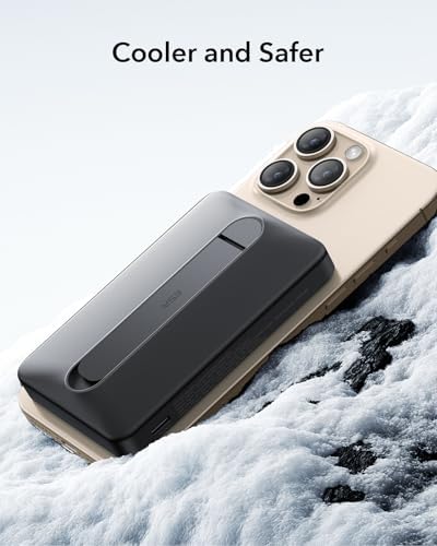 ESR Mag Safe 10,000 m Ah Portable Charger with Kickstand – Qi2 Certified 15 W Fast Charging Power Bank for i Phone 16/15/14/13/12 – Sleek Black Design with LED Display & 27 W USB-C Output for Effortless Charging On-the-Go