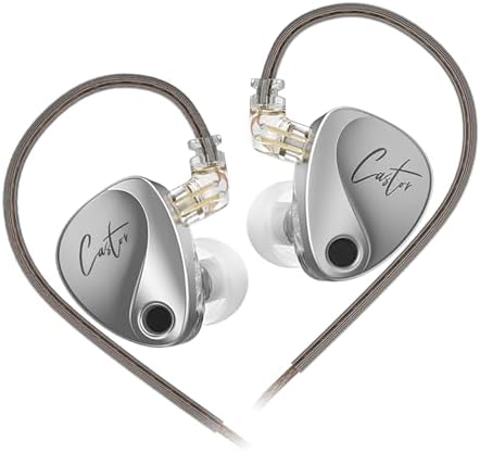 KZ Castor Dual-Dynamic Driver In-Ear Monitors – Customizable Noise-Isolating Earbuds for Audiophiles and Gamers with Ergonomic Design and Detachable 2 PIN-C Cable for Superior Sound Clarity and Comfort on the Go