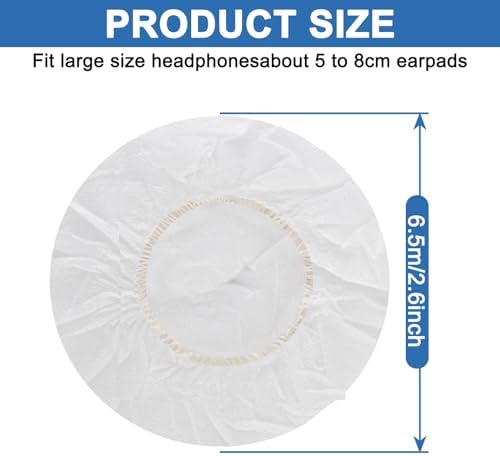 200 Disposable Headphone Earpad Covers – Hygienic Non-Woven Stretchable Accessories for On-Ear Headphones (3.54″) – Essential Sanitary Solution for Clean Listening Environments