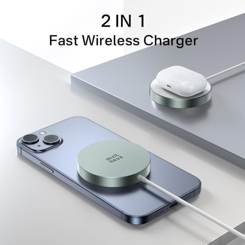 Minthouz Qi2 Magnetic Wireless Charger – 15 W Fast Charging for i Phone 16/15/14/13/12 Series & Air Pods, Sleek Magnetic Charging Pad for Qi-Enabled Devices, Effortless Power Boosts & Streamlined Design, Perfect for Home & Travel, No Adapter Required, Modern Black Finish