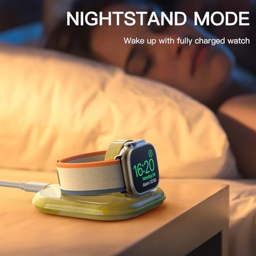 Elevate Your Apple Watch Charging Experience with Our Advanced Magnetic Dock – Ultra-Fast Charging Station for Series 2-10 and Ultra 1 2, Nightstand Mode Functionality, Compact Design for Travel, Superior Stability for Everyday Use, Effortless Power Delivery and Modern Aesthetic
