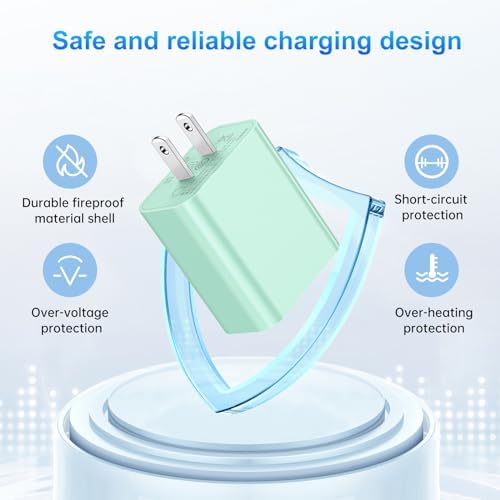 Dayaoncy 20 W USB-C Wall Charger Duo with 10 ft MFi Certified Lightning Cables – Fast Charging Kit for i Phone 14/13/12/11/Xs Max/XR – Ultimate Speed & Convenience for Apple Devices – Reliable, Durable & Portable Charging Solution