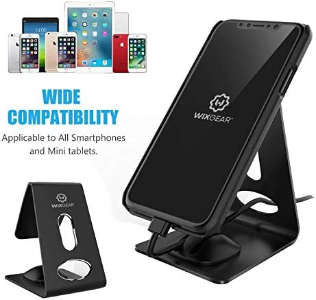 Premium Magnetic Desk Phone Stand by Wix Gear – Durable Metal Holder for i Phone & Android – Efficient Cord Management for a Tidy Workspace – Elevate Your Productivity with Instant Access and Sleek Design – Essential Smartphone Accessory for All Desk Setups
