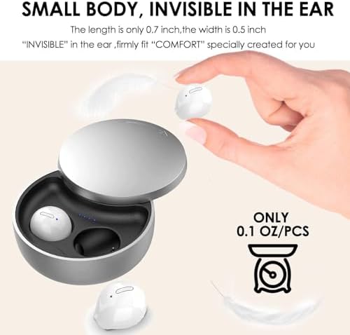 Discreet Mini Wireless Earbuds for Small Ears – Invisible Bluetooth Earpieces with Ergonomic Comfort and Portable Charging Case – Seamless Audio for Work, Travel, and Relaxation – Perfect Compatibility with Android & i OS Devices