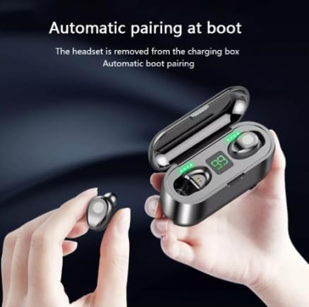 Ultra-Compact Mini F9 5.0 TWS Waterproof Bluetooth Earbuds with Touch Control – Premium Sound Quality Sports Headphones Featuring Dual Connectivity and USB Charging Case for Active Lifestyles – Sleek Black Design for Effortless Audio Experience