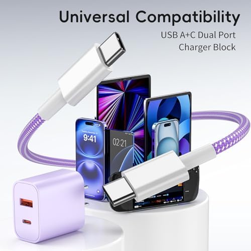 High-Speed 20 W Dual-Port Wall Charger Set with 6 FT USB-C Cable – 4-Pack Premium Fast Charging Solution for i Phone 16/15 & i Pad Pro 12.9″/11″ – Versatile, Compact, and Reliable Power Adapter for Home, Office, and Travel Needs – Enhance Charging Efficiency with Superior Durability and Ultra-Fast Performance for Multiple Devices