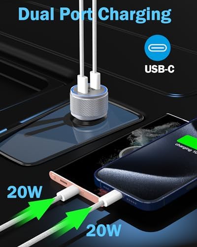 i Phone 14 Dual Port Fast USB C Car Charger | Apple MFi Certified 38 W Quick Charge Adapter with 2 Lightning Cables | Sleek Metal Design for Optimal Durability and Compatibility with i Phone 14, 13 Pro Max, Mini, 12, 11 & Air Pods | Reliable On-the-Go Power Solution for Busy Lifestyles