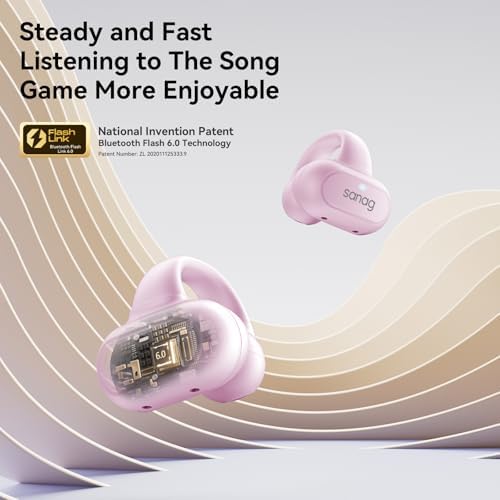 Sanag Bluetooth 5.3 Wireless Earbuds with MIC – Open-Ear Comfort for Seamless Listening and Clear Calls, Enhanced Battery Life & Durable Charging Case for Ultimate Convenience