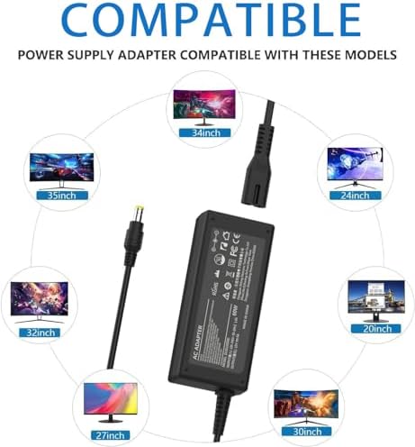 Universal 12 V AC Power Adapter for Sceptre EC Series Monitors – Premium DONGGUAN BRUJU Charger for 15″ to 35″ Displays, Ensures Uninterrupted Power Supply and Enhanced Energy Efficiency, Lightweight Design for Effortless Portability and Optimal Device Compatibility