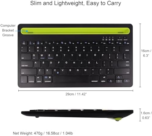 Elevate Your Typing Experience with the CHUYI Wireless Bluetooth Keyboard – Slim, Portable, and Multi-Device Compatible for i Pad, Tablet, and PC – Rechargeable with Quiet Keys and Integrated Stand Slot for Effortless Productivity