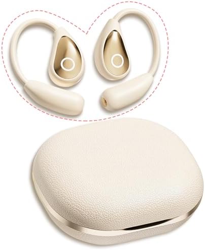 Revolutionize Your Workout with Wireless Open Ear Headphones – Cutting-Edge Bluetooth 5.4, Superior Hi-Fi Audio, Perfect for Running and Sports, Extended Battery Life, Comfortable Ergonomic Design in Chic Beige – Stay Engaged with Your Surroundings While Enjoying Premium Sound!