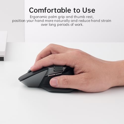 Revolutionize Your Workflow with Rapoo MT760 Multi-Device Wireless Mouse – Effortlessly Connect Up to 4 Devices with Bluetooth 5.0 & 2.4 G, 11 Customizable Buttons, 4 K DPI Precision, and 90 Days of Uninterrupted Battery Life – Perfect for Professionals and Tech Enthusiasts in Sleek Matte Black
