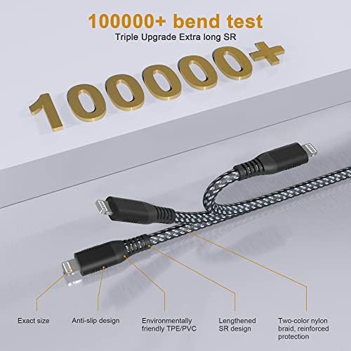 Ultra-Long 26 FT Lightning Charger Cable for i Phone – Apple MFi Certified, Fast 2.4 A Charging, Durable Nylon Braided Design for i Pad/i Pod – Ultimate Flexibility and Performance for Home or Travel Use