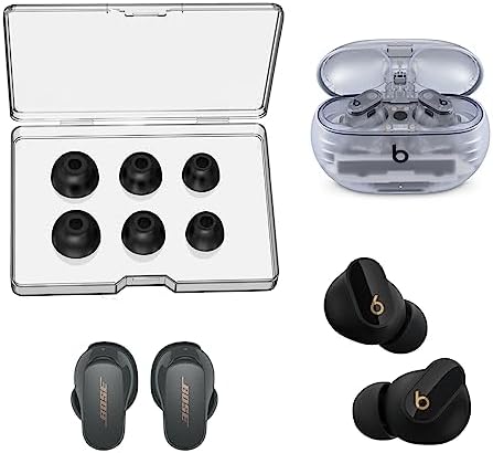 Experience Unmatched Comfort with Premium Memory Foam Ear Tips for Beats & Bose – Anti-Slip, Noise-Isolating Design for Pain-Free Listening – Includes 3 Pairs (Large) for Customized Fit and Enhanced Sound Quality – Perfect for Active Lifestyles and Long Listening Sessions