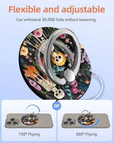 Tycamp Vintage Floral Magnetic Phone Grip – Chic Mag Safe-Compatible Ring Holder for i Phone 16/15/14/13/12 Series – Adorable & Practical Phone Stand for Women and Girls – Superior Grip for Safe Handling & Effortless Selfie Capture