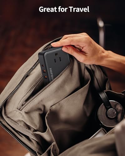 Ultra Slim 6 Ft Flat Plug Extension Cord – Travel-Friendly Power Strip with 4 Wide-Spaced AC Outlets & 4 USB Ports (2 USB-C) for Fast Charging – Ideal for Cruise Ships, Home & Office Use, No Surge Protection Required