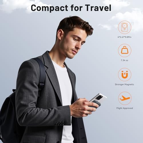 Ultimate Magnetic Portable Charger 10,000 m Ah – Qi2 Certified 15 W Fast Wireless Power Bank with Foldable Stand, PD20 W USB-C Cable for i Phone 16/15/14/13/12 Series – Effortless Charging on the Go