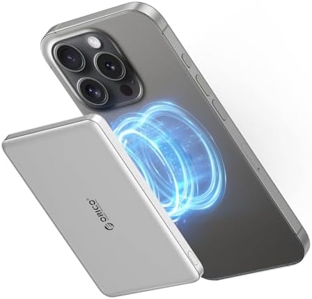Ultra-Slim ORICO Kada Mag Safe 5000 m Ah Wireless Power Bank – Fast 20 W PD Charging with Type-C Cable – Essential Portable Charger for i Phone 12/13/14/15/16 Pro/Pro Max/Plus/Mini – Lightweight, Durable, and Magnetic Design for Effortless On-the-Go Power Solutions