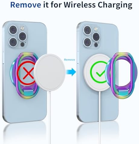 Revolutionary MINDSKY Mag-Safe Phone Grip & Stand for i Phone 12/13/14/15 Series – 360° Dual-Arm Adjustable Kickstand with Superior Magnetic Support – Lightweight, Durable Design for Enhanced Drop Protection – Effortless Hands-Free Use & Easy Wireless Charging Compatibility