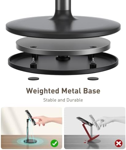 Magnetic Gooseneck Phone Holder Mount for iPhone 16/15/14/13/12 – Magnetic Stand Tabletop Clamp 360°Rotation Adjustable for Office/Home Compatible with iPhone 16 15 14 13 12 Mini Plus Pro Max – Enhanced Compatibility and Speed