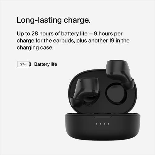 Belkin Sound Form Bolt True Wireless Earbuds – Unmatched 28-Hour Battery Life, IPX4 Water & Sweat Resistance, Effortless Wireless Charging, USB-C Compatibility – Stylish Teal Earbuds for Active Lifestyles and Superior Audio Quality