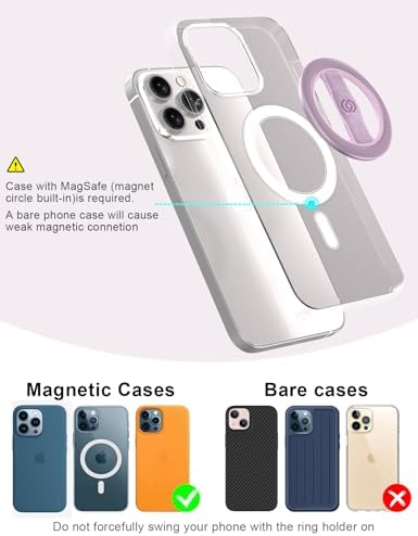 Revolutionize Your Mobile Handling with EWA Mag One Lite 3 rd Gen 360° Rotating Phone Grip – Customizable Elastic Finger Strap for Ultimate Comfort – Lightweight, Stylish Mag Safe Compatible Holder for i Phone 15, 14, 13 Pro/Max/Plus in Sleek Black – Perfect Blend of Functionality and Aesthetics for Everyday Use