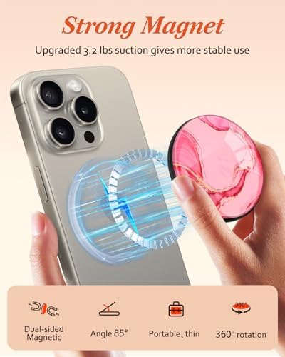 Adorable Cartoon Mag Safe-Compatible Phone Grip Stand – Lightweight Kickstand Ring Holder for Enhanced Usability – Perfect Accessory for i Phone 16/15/14/13/12 with Playful Design for Women and Girls – Durable, Easy-to-Install Magnetic Phone Accessory