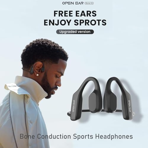 Revolutionary Bone Conduction Wireless Sport Earbuds – Open Ear Design for Enhanced Awareness and Comfort – Sweatproof Bluetooth 5.2 Headphones for Running, Gym, and Hands-Free Calls – Lightweight Ergonomic Fit for Active Lifestyles – Waterproof Technology for Ultimate Durability and Performance