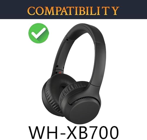 Upgrade Your Sound Experience with SOULWIT Replacement Earpads for Sony WHXB700/WH XB700 Wireless Extra Bass Headphones – Premium Noise Isolation Cushions in Soft Protein Leather for Ultimate Comfort and Durability, Effortless Installation & Enhanced Compatibility, Sleek Black Design