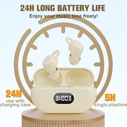 X66 Wireless Bluetooth 5.3 Sleep Earbuds – Engineered for Comfort and Serenity, Featuring Premium Noise Cancellation, Extended 24-Hour Playtime, and IPX5 Water Resistance for Active Lifestyles, Ideal for Side Sleepers Seeking Restful Sleep and Uninterrupted Music Enjoyment