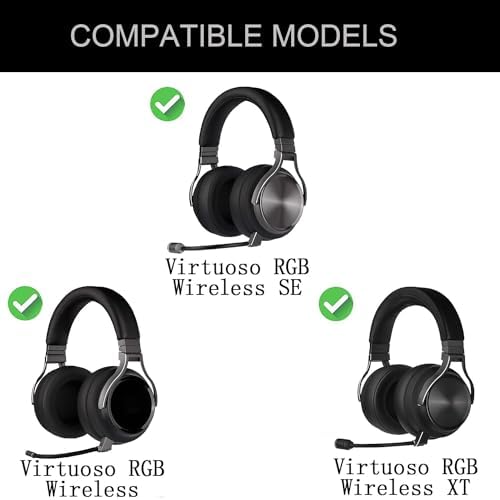 Ultimate Comfort Replacement Ear Pads for Corsair Virtuoso RGB Wireless XT SE Gaming Headset – Premium Memory Foam & Protein Leather Cushions – Durable, Easy-to-Install Upgrade in Sleek Black for Enhanced Audio Experience and Longevity