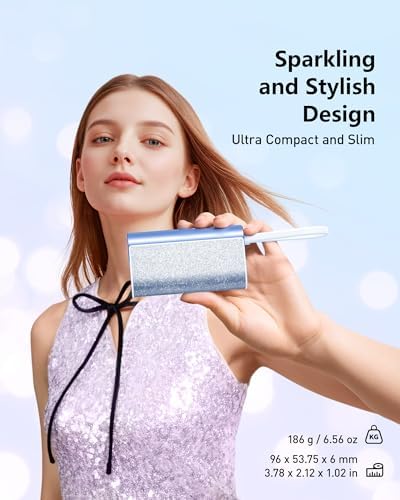 VEGER Stylish 10,000 m Ah Portable Charger with Detachable Cable – 20 W Fast Charging Power Bank for i Phone 15/14 & Android Devices – Chic Travel Essential in Eye-Catching Blue for On-the-Go Charging