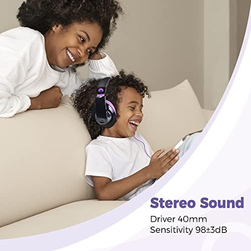 Rockpapa Kids Over-Ear Headphones – Lightweight Wired Audio Gear for School, Travel, and Home – Stylish White and Blue Design for Boys and Girls – Immersive Sound Quality with Adjustable Comfort and Durable Build for Young Audiophiles