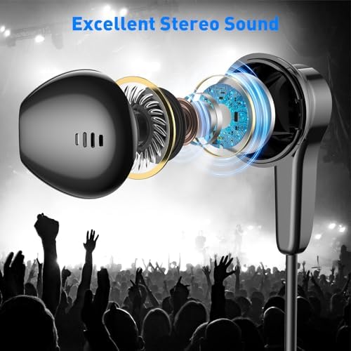 Elevate Your Audio Experience with Pink USB-C Wired Earbuds – Hi-Fi Stereo Sound with Built-in Microphone, Volume Control & Tangle-Free Magnetic Design for i Phone 16/15 Plus & Android Devices – Ideal for Calls, Music, and Podcasts