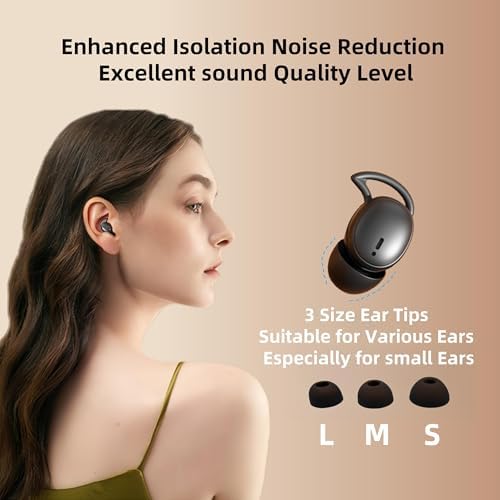 Ultra-Light M73 Sleep Earbuds for Side Sleepers – Ergonomic Noise-Cancelling Mini Earphones with 50-Hour Battery Life, Superior Call Clarity, and Elegant White Finish – Elevate Your Sleep with Comfort and Versatile Device Compatibility