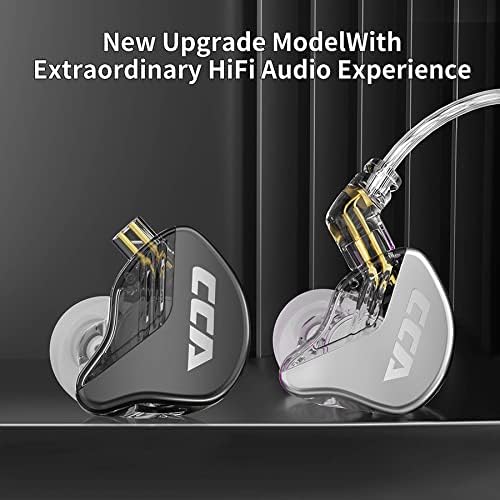 Premium CCA CRA In-Ear Monitor Earphones – Ultra-Thin Dynamic Driver for Superior Clarity & Deep Bass, Tangle-Free Removable Cord with Mic for Seamless Calls, Ergonomic Design for Extended Comfort & Compatibility Across Devices