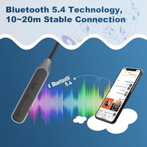 Elevate Your Audio Experience with Hmusic Neckband Bluetooth Earbuds – 30 Hours of Playtime, IPX5 Waterproof Design for Sports and Gaming – Exceptional Sound Quality & Enhanced Device Compatibility for Active Users – Wireless Comfort and Durability for Every Adventure