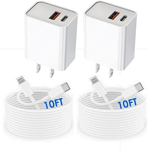 Swift Charge 20 W USB-C Charger for i Phone 15 & i Pad – 6 FT Cable Included – Rapid Power Solution for i Phone 16 Pro Max, i Pad Pro, Mini & Air – Lightweight, Durable, and Versatile Charging Block for All Your Devices – Say Goodbye to Long Wait Times with Enhanced Compatibility and Safety Features