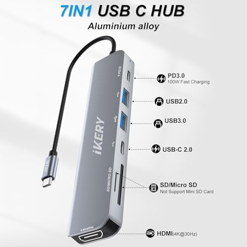 Elevate Your Workstation with the IKERY 11-in-1 USB C Hub – Unleash 4 K HDMI, 1080 P VGA, 100 W Power Delivery, and High-Speed RJ45 Ethernet for Seamless Connectivity – Perfect Laptop Companion for Professionals and Creatives Seeking Efficiency and Versatility in One Sleek Design
