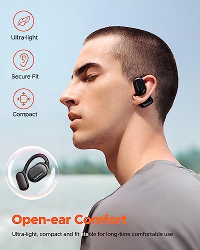Experience Limitless Sound with truefree O1 Open Ear Headphones – Bluetooth 5.3 Wireless Earbuds Featuring 16.2 mm Drivers for Immersive Stereo, Noise-Cancellation Mic for Crystal-Clear Calls, 45 Hours Playtime, Perfect for Active Lifestyles and Sports Enthusiasts