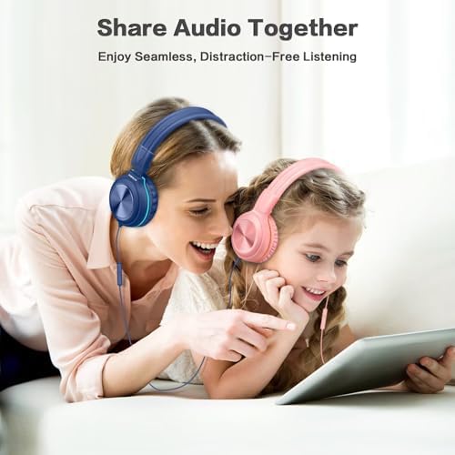 SIMOLIO 2-Pack Foldable Wired Headphones with Volume Limiter – Lightweight & Comfortable 3.5 mm Audio Solution for Kids and Adults – Perfect for Travel, Home, Office, Music, Gaming, and Calls – Exceptional Sound Quality and Durability