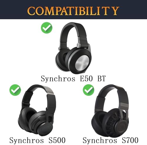 Premium SOULWIT Mesh Earpads for JBL Synchros E50, E50 BT, S500, S700 Wireless Headphones – Ultimate Noise Isolation and Comfort Upgrade in Stylish Black Gold – Durable Replacement Cushions for Enhanced Audio Experience