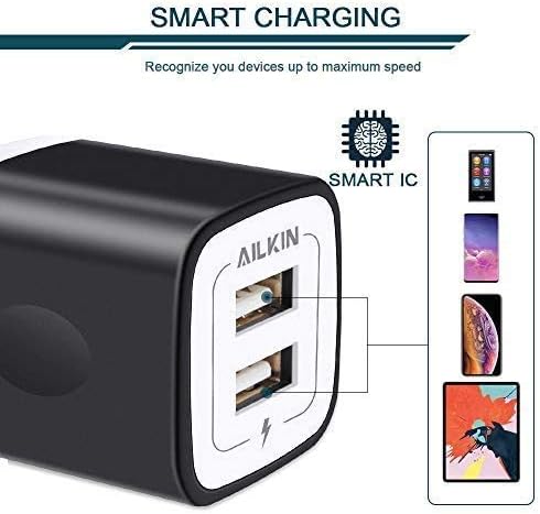 5-Pack Dual Port USB Wall Charger – Fast Charging Power Adapter Cube for i Phone 16, Samsung Galaxy, and More – Compact Travel Brick with Safety Features for Quick Device Charging and Enhanced Compatibility – Ideal for Home and On-the-Go Use
