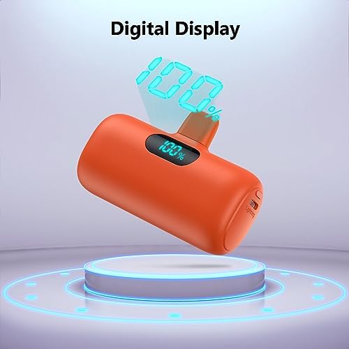 Compact Pink Portable Charger for i Phone – 5000 m Ah PD Fast Charging Power Bank, Lightweight Mini Battery Pack Compatible with i Phone 14/14 Pro Max/13/13 Pro/12 Pro/11/XS/XR/X/8/7/6 – Stylish and Versatile Backup Solution for On-the-Go Power