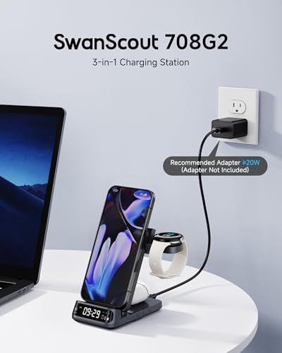 3-in-1 Wireless Charger Station for Pixel Watch 3/2 & Google Devices – Fast Charging Hub for Pixel 9 Pro Fold/9 a/9 Pro/8 Series – Sleek, Compact Design with Enhanced Compatibility and Speed