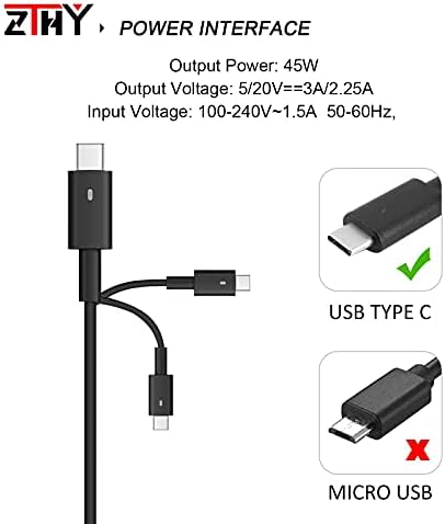 Upgrade Your Power: 45 W USB-C Laptop Charger for Dell XPS and Latitude Models – Fast, Reliable, and Compatible Replacement for Enhanced Performance – Safe Charging with Smart Protection Features – Ideal for Professionals and Students on the Go