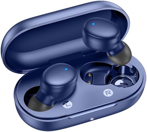 Kurdene Bluetooth 5.3 Wireless Earbuds – Featherweight Sports Earphones Delivering Rich Deep Bass and Crystal-Clear Call Clarity – Chic Light Blue In-Ear Headphones for Ultimate Comfort During Workouts and Daily Activities