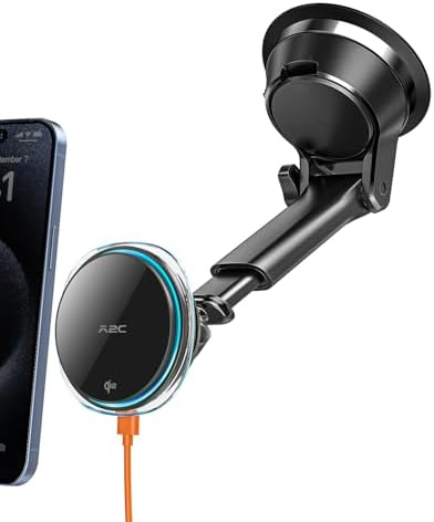Revolutionize Your Drive with the A2 C Qi2 15 W Mag Safe Car Charger – Premium Wireless Charging Solution Featuring Advanced Semiconductor Cooling Technology for i Phone 12-16, Effortless Magnetic Mounting for Dash/Windshield, and Includes PD Adapter for Universal Device Compatibility