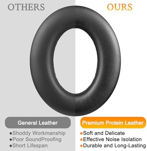 Transform Your Sennheiser Momentum 4 with SOULWIT Premium High-Density Noise-Isolating Protein Leather Earpads – Ultimate Comfort and Sound Clarity Enhancements – Stylish Grey Finish for an Elevated Audio Experience