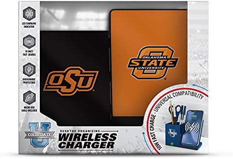 NCAA Unisex Fast Wireless Charging Stand & Desk Organizer – Stylish Multi-Device Charger for Sports Enthusiasts, Efficient Workspace Solution with Built-in Accessory Compartments